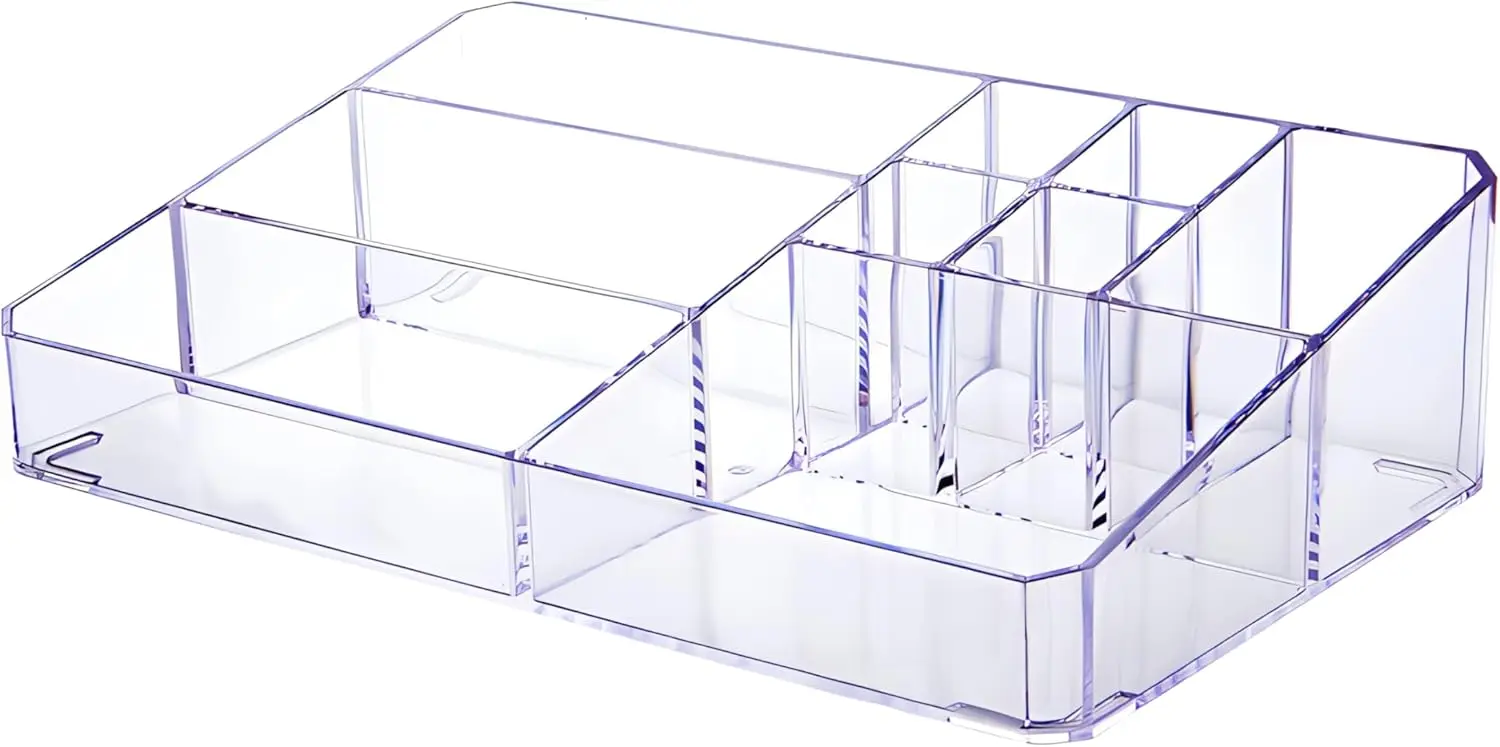 Clear Makeup Organizer, Makeup Brushes Storage Case, Cosmetic Display Case Tray, Tiered Skincare Organizer, Acrylic Lipstick Hol