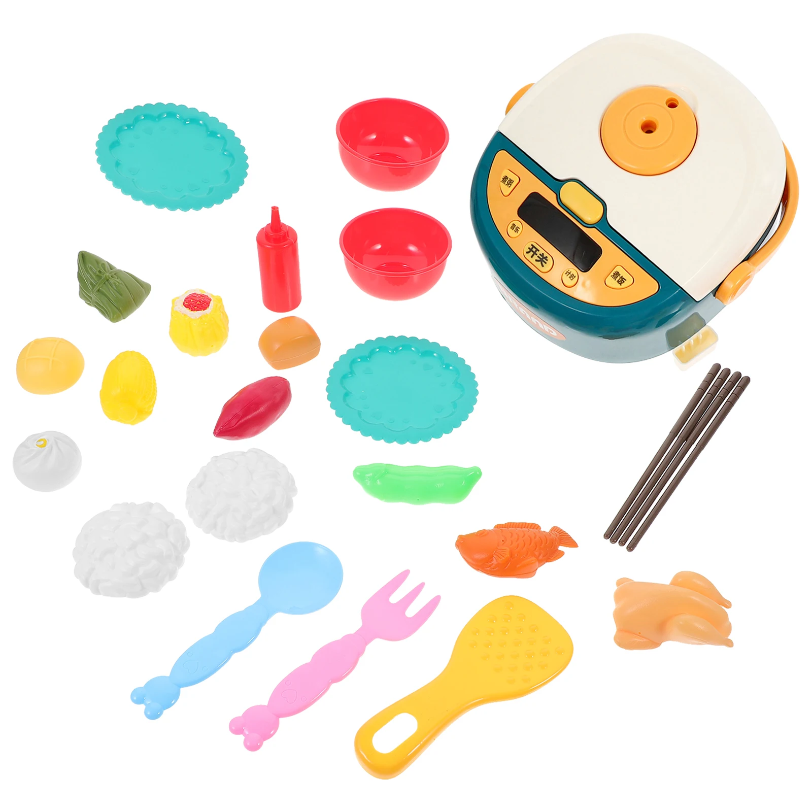 1 ensemble semblant jouer ensemble de cuisine Imitation cuiseur à riz enfants éducatif cuisine jouet simulé cuiseur électrique pour les tout-petits