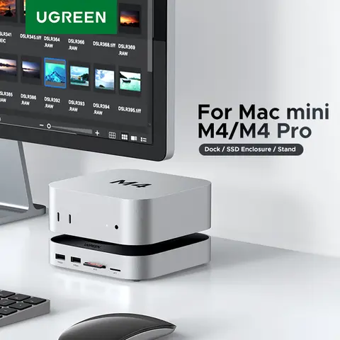 UGREEN 맥 미니 도킹 스테이션 USB 허브 타입-C to DP 4K 240Hz M.2 NVMe SSD 슬롯 10Gbps USB-A 스플리터 SD&TF 3.5MM (맥 미니 M4용) UGREEN 맥 미니 도킹 스테이션 USB 허브 타입-C to DP 4K 240Hz M.2 NVMe SSD 슬롯 10Gbps USB-A 스플리터 SD&TF 3.5MM (맥 미니 M4용)