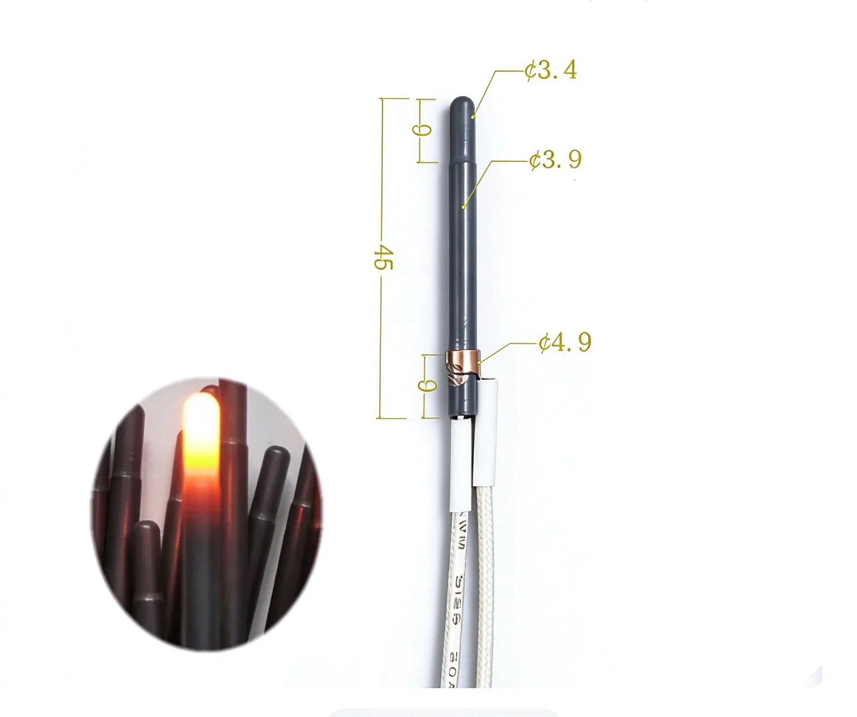 Si3N4 silicon nitride heating head flash point instrument igniter dust particle point rod gas hot surface ceramic heating rod