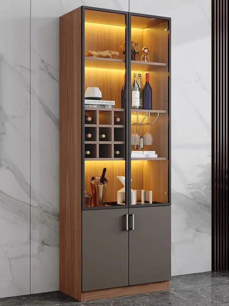 Glass door wine cabinet wine rack home living room dining cabinet high-end display cabinet modern simple storage