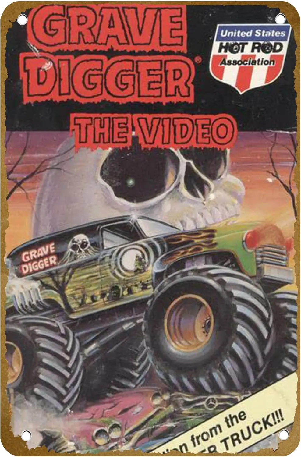 Grave Digger The Video (1990) Poster Metal Tin sign Logo Family Club Bar Cafe Bedroom Art Wall Decoration Gift
