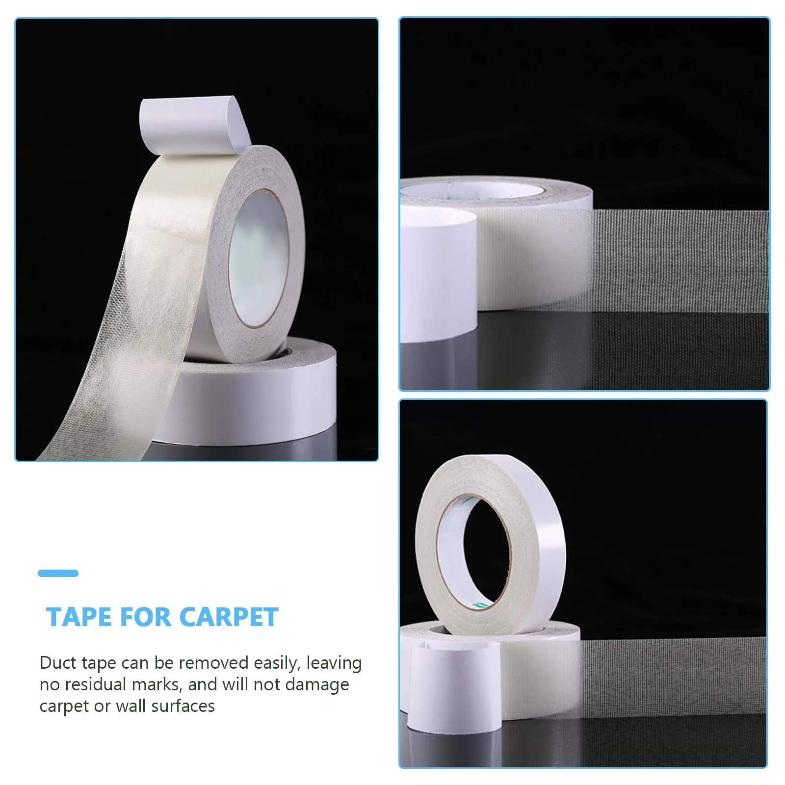 Professional Double Side Duct Tape High Grade Strong Adhesive Easy Clean Multi-Functional Repair Tape for Carpet Wall Use