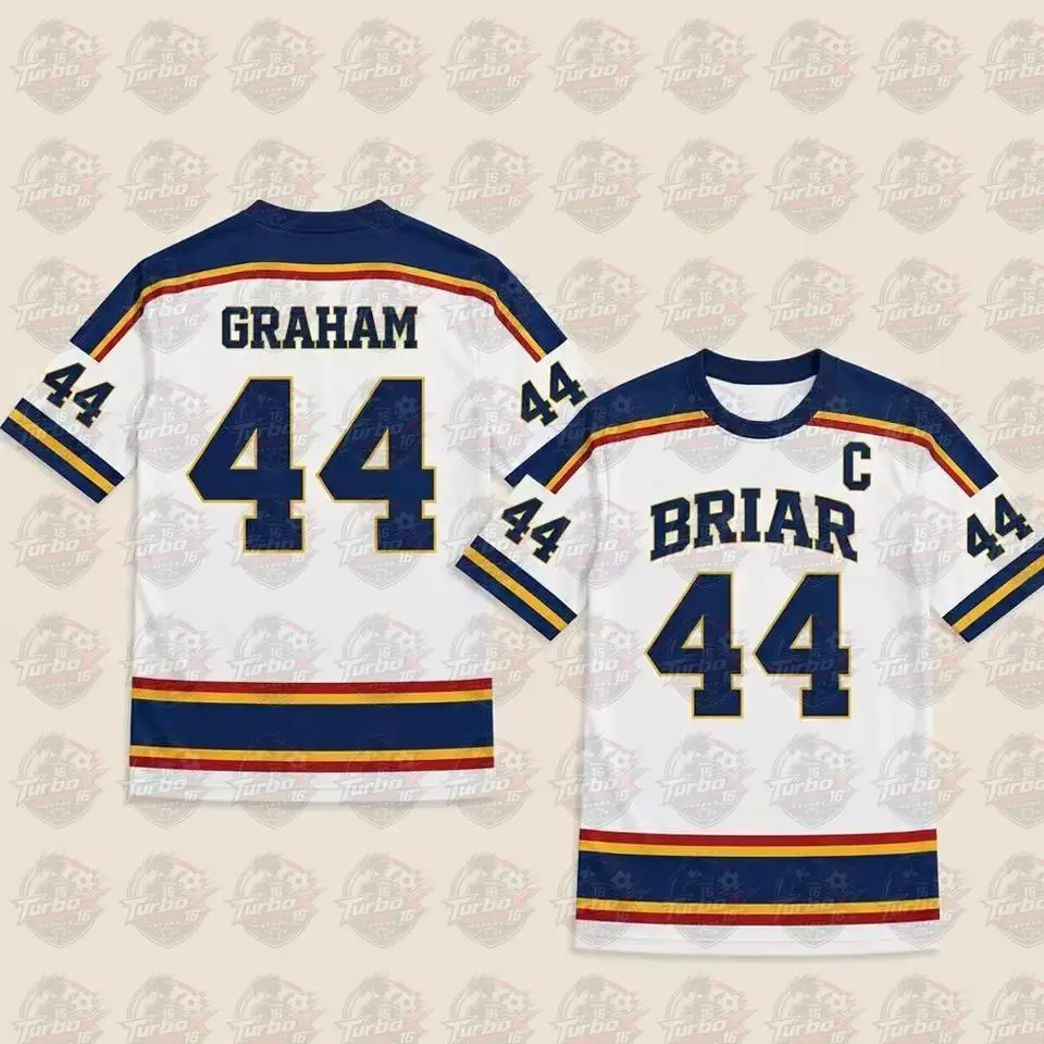 2026 Hot Off Campus Briar University Hockey Jersey Graham 44 Di Laurentis 66 Cosplay T-shirt Men Women Summer Streetwear Tees