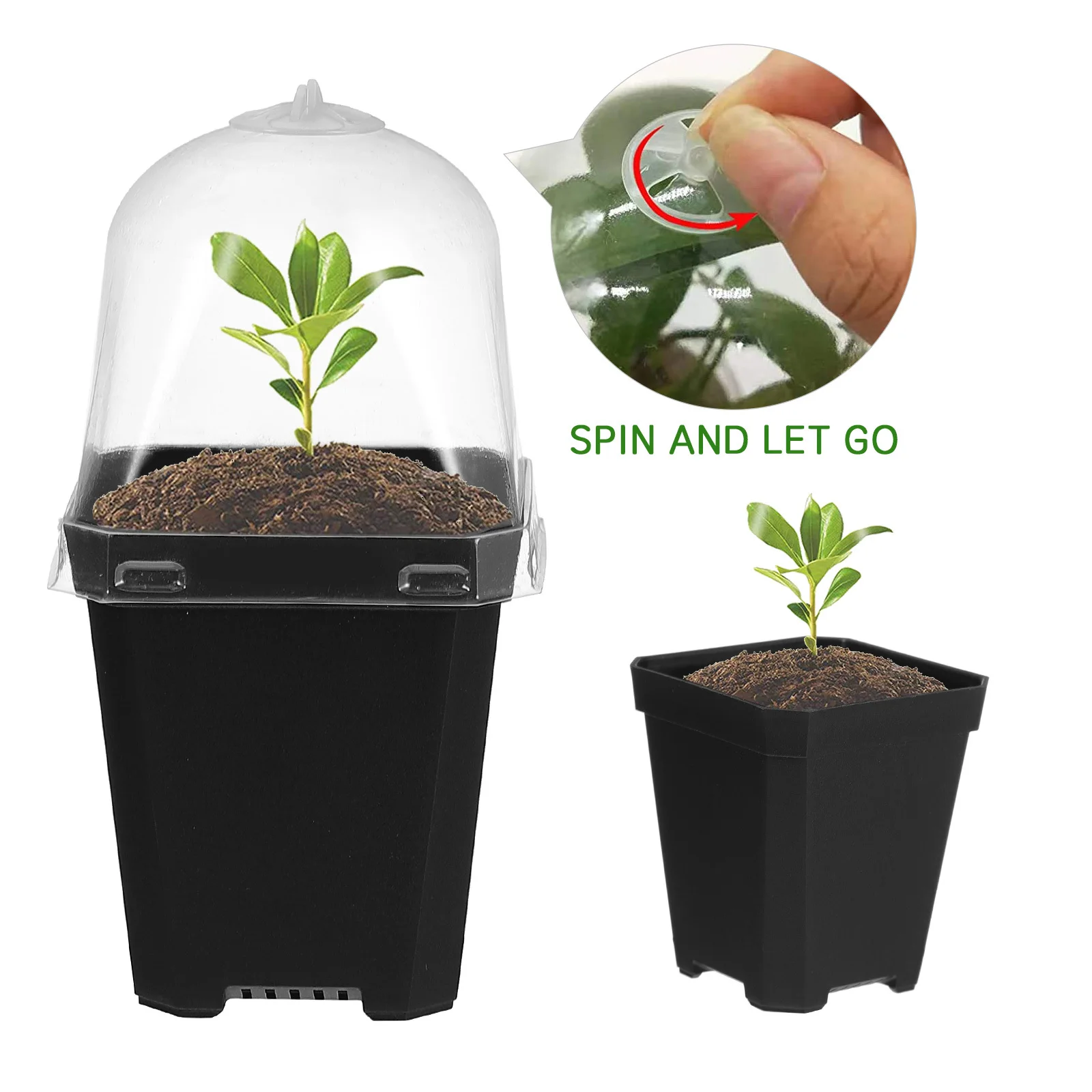

10Pcs Plastic Garden for Starting Flowers High Toughness Lightweight with Ventilated Drainage Holes Nursery Starter Pot