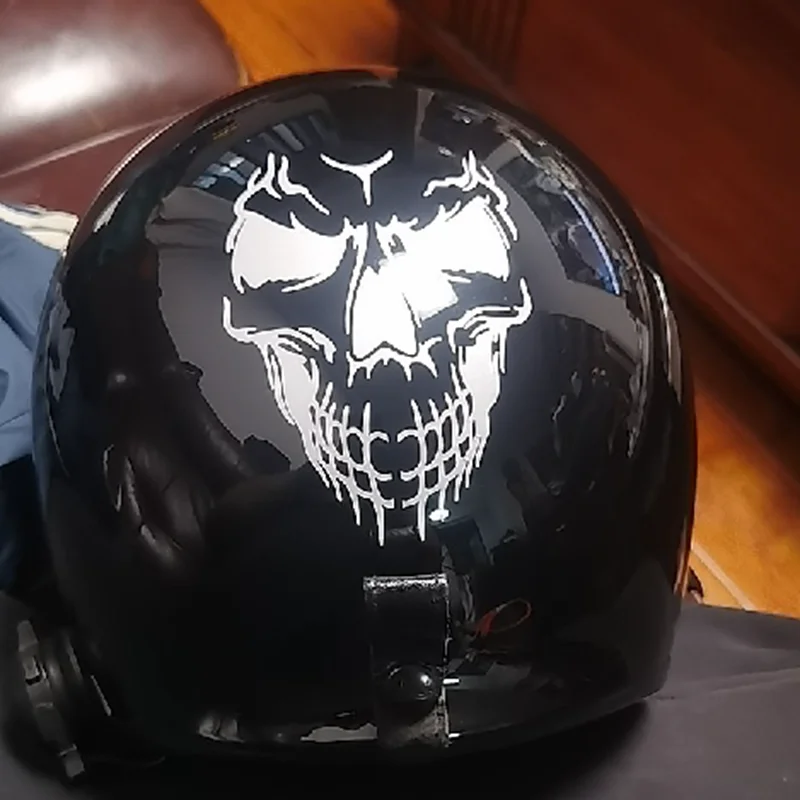 Motorcycle Helmet Stickers Electric Vehicle Skull Decals 13cmx9cm Motorbike sticker