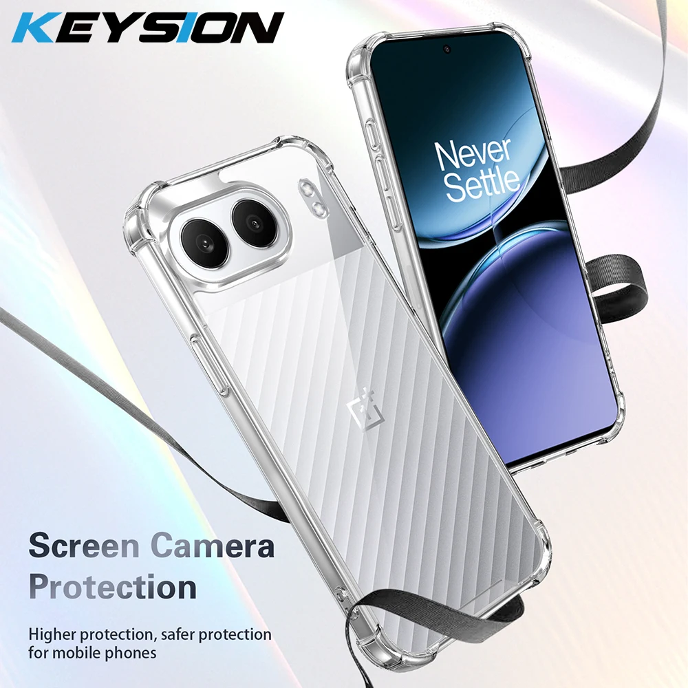 حافظة شفافة مقاومة للصدمات بأربعة زوايا من KEYSION لهاتف OnePlus Nord 4 غطاء خلفي ناعم من مادة البولي يوريثان الحراري + PC لهاتف OnePlus 1 + Nord 4 5G #1