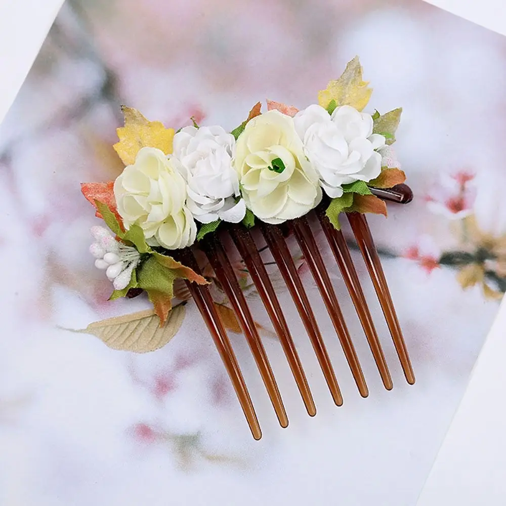 1PC Bridal Crystal Hair Ornaments Elegant Flower Hair Comb Rustic Wedding Floral Shining Brides Wedding Hairpins Hair Accessorie