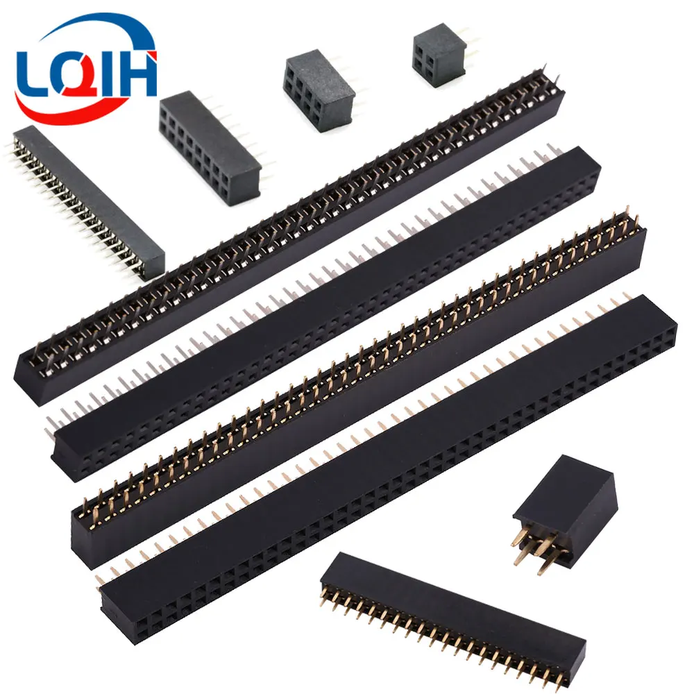 Pitch 2.0mm 2.54mm Double Row Pin Female Header Socket 2*2P/3/4/5/6/7/8/9/10/11/12/13/14/15P/16/17/18/20/25/30/40Pin Connector