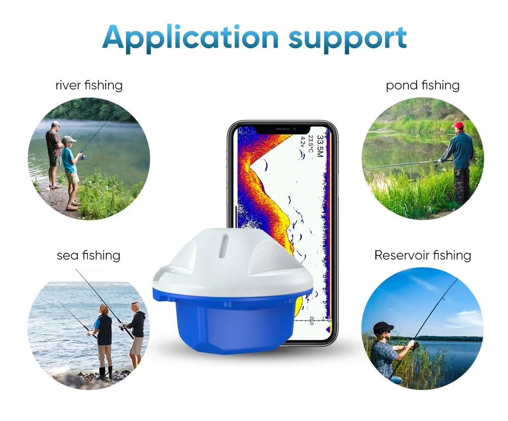 Neues Design Sonar Sensation APP-gesteuerte Sonar-Köderboot-Wassertemperaturanzeige – 20 ℃   bis 70er ℃   Arbeitstemperatur