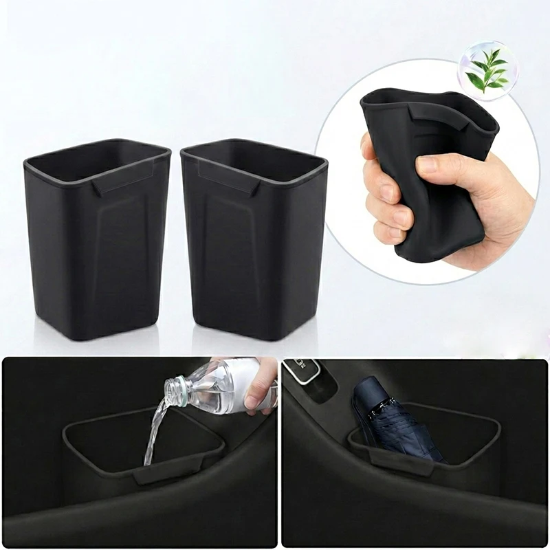 Silicone Car Door Storage Box Trash Can Multifunctional Auto Door Storage Bucket Umbrella Organizer for Car Accessories