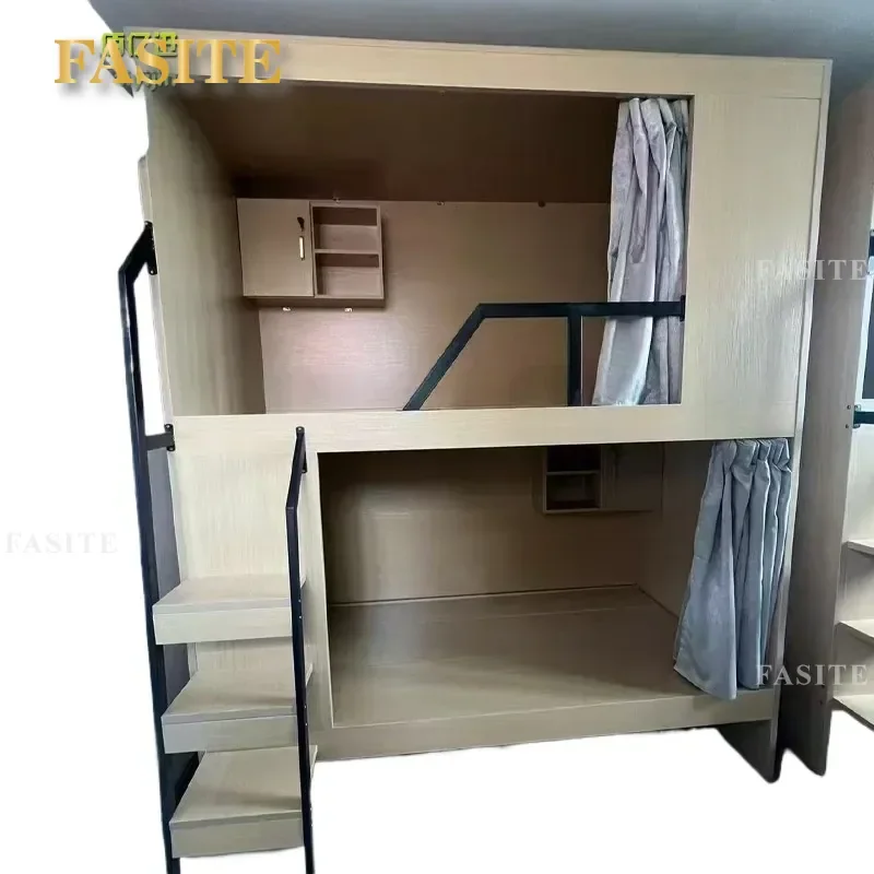 For Wrought Iron Bunk Bed Double Layer Space Capsule Style High Low Bed for Student Dormitory Apartment Furniture Space