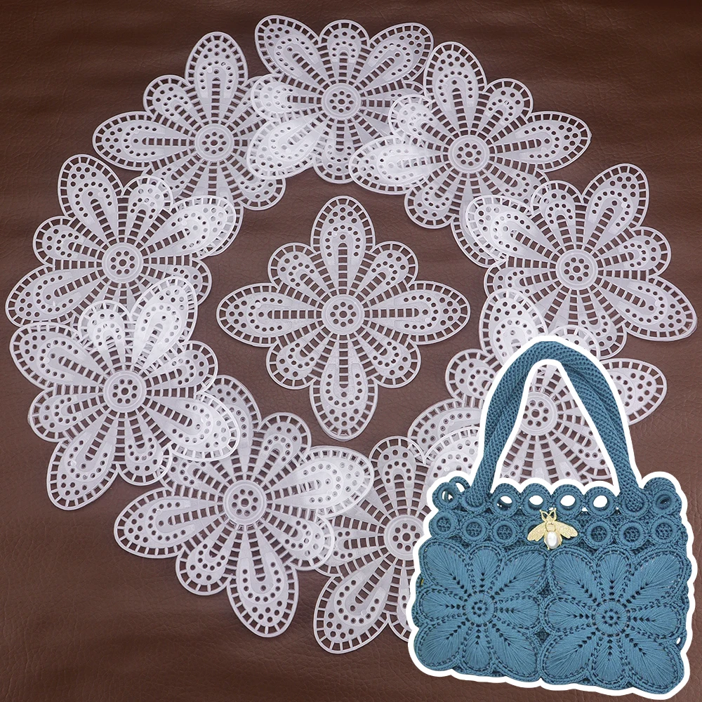 

50pcs/set Plastic Butterfly Sheet Knitting Board, Hexagonal Sheet Hook Packaging Material, Ideal for DIY Weaving Yarn Bag/Wallet