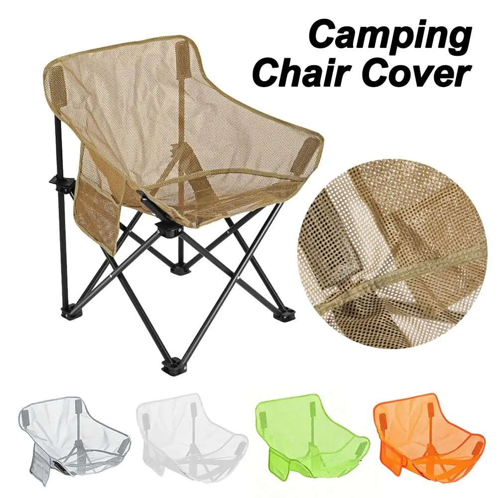 Hollow Mesh Camping Chair Cover Thickened Oxford Cloth Moon Chair Replacement Fabric Breathable Anti-slip Beach Chair Pad