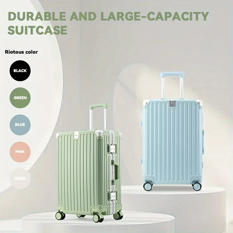 Multifunction Suitcase Luggage with USB Cup Holder Aluminum Frame Password Trolley Case 20/24/26/28 Inch Suitcase Trip Cabin