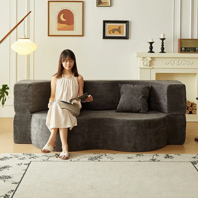 Compression, sofa bed, fabric, living room, straight row, folding, double