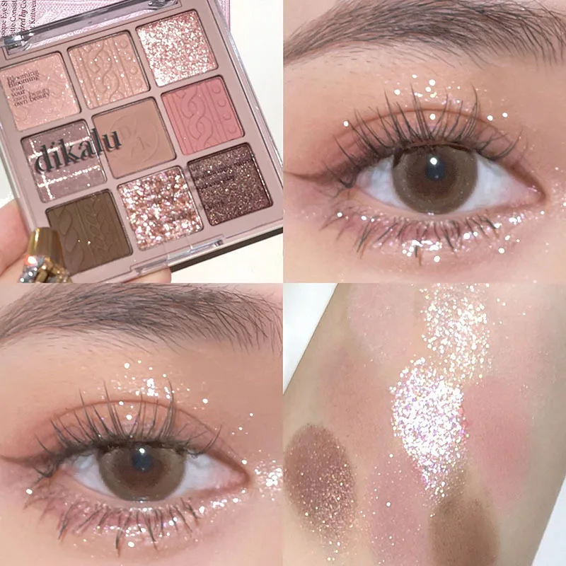 Paleta de Sombras de Ojos DIKALU, Nueva Colección Primavera-Verano, Oh Rosy Nine Palace Grid, Enfoque Automático, Baja Saturación, Polvo Ahumado, Tono Rosa