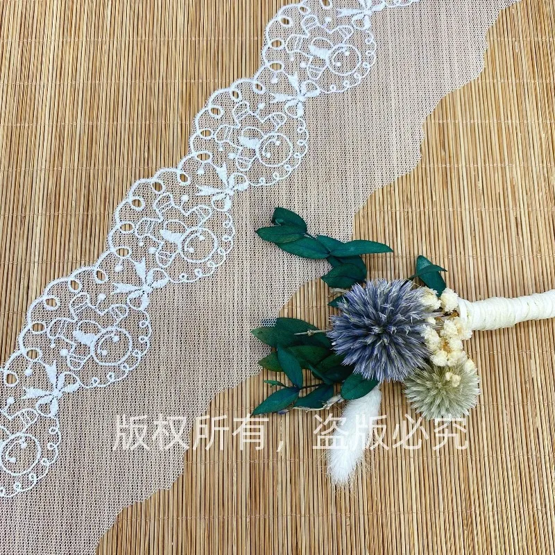 Milk Fiber Lace Trim Barcode Embroidery Net Lace Sewing Dress DIY Craft Bridal Gown Home Decor Supplies Handmade Craft Trim Lace