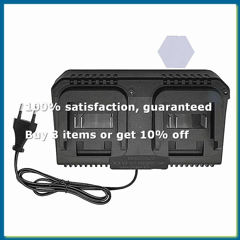 Dual Battery Charger for BL1415 BL1815 BL1830 BL1850 3.0A 18V 21V MAX Li Ion Battery Fast Charger 2 Slot EU Plug-A26I