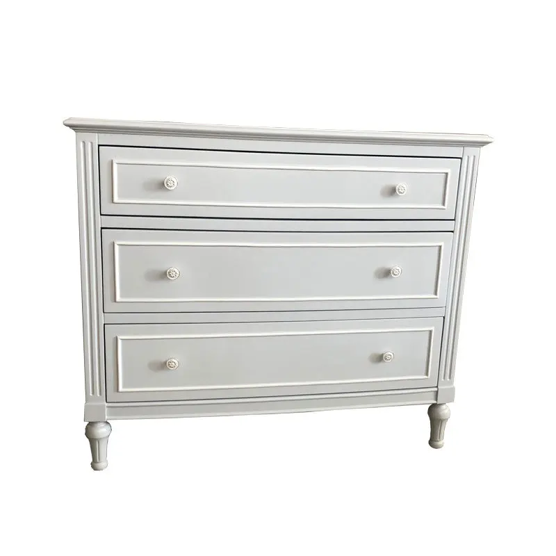 

American Mediterranean style light blue-gray 6 chest cabinet, complete set of furniture, simple villa living room storage cabine