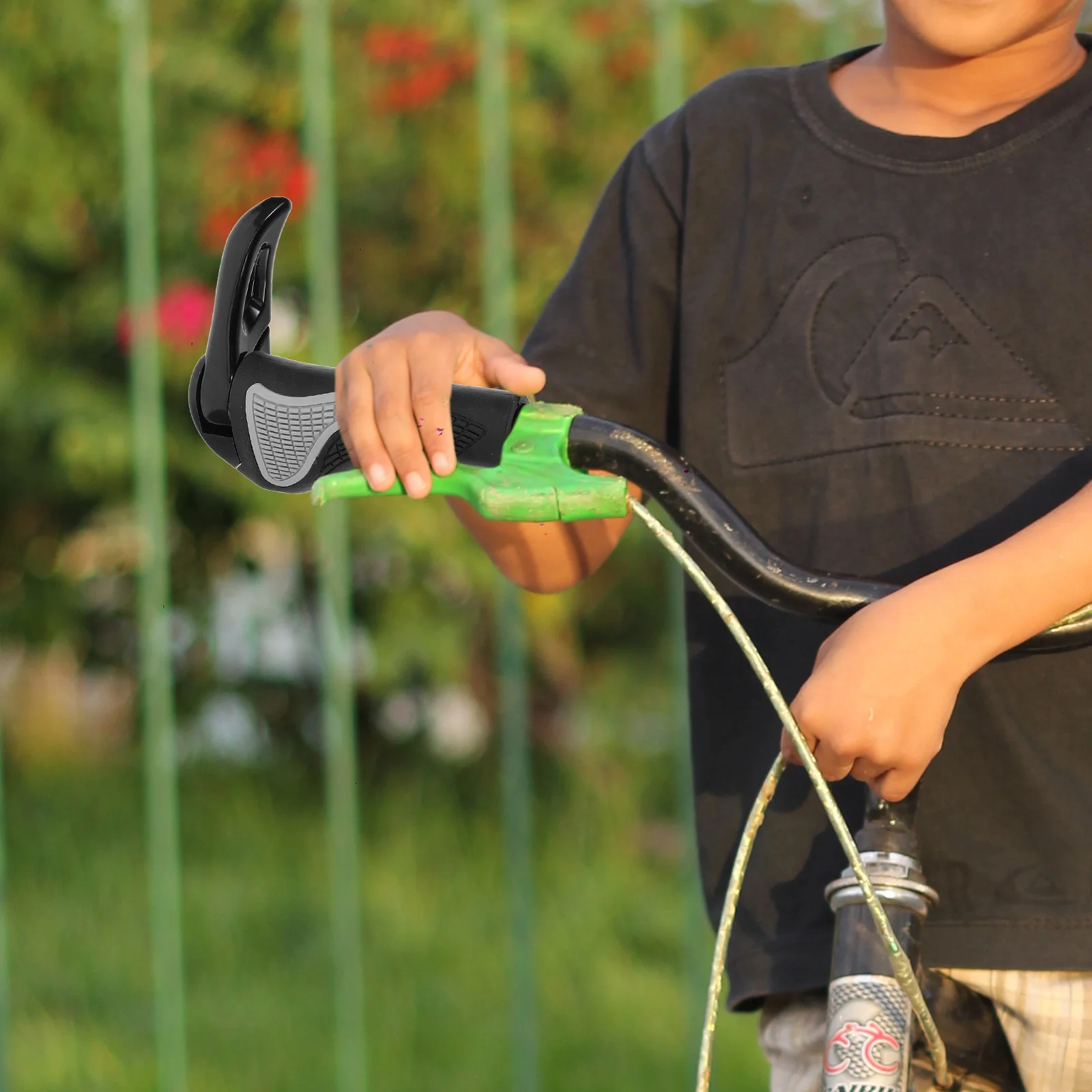 1Pair Bicycle Handlebar Grips Ergonomic Silicone Mountain Bike Bars Aluminum Bullhorns Non Slip Shock Absorbing