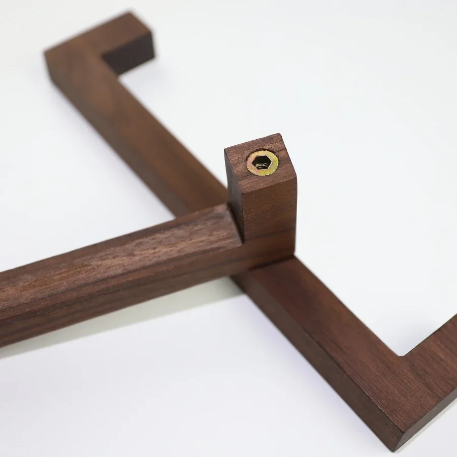 Maniglia per armadio a tubo quadrato in noce nera Minimalismo Maniglie in legno massello nordico per guardaroba e cassetti Maniglie per mobili da cucina