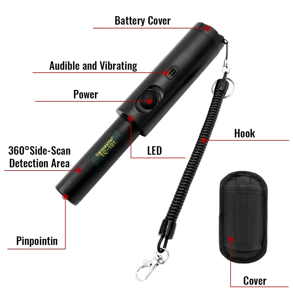 New Handheld Metal Positioning Rod Underground Metal Detector TC-101 Handheld High Sensitivity Gold Diggers Detector Rod