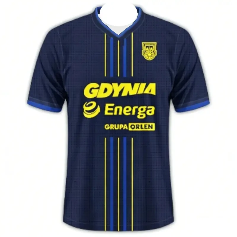 2026 Neuestes Polnisches Super-Fußballtrikot Polen Schnelltrocknend Arka Gdynia Fußball Polnisches Trainings-Fan-T-Shirt Familien- und Kinder-T-Shirts – Detail 4