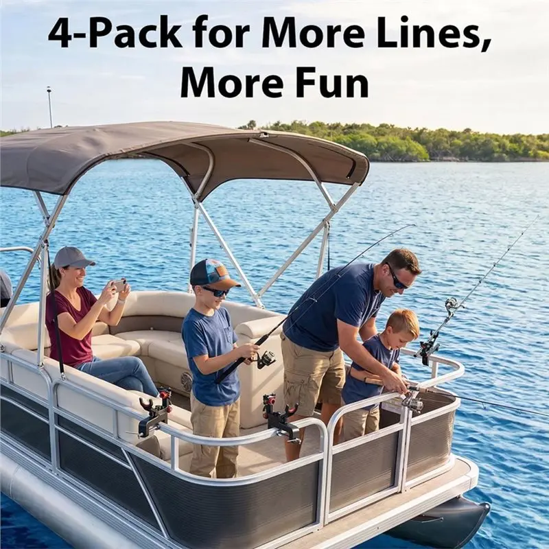 T22C Deck Mounted Fishing Rod Holder 360° Adjustment Stand For Boats& Kayaks Yacht view 3