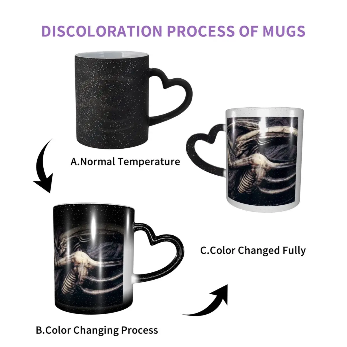 Alien Xenomorph HR Giger Mug Funny Ceramic Coffee Cups Tea Mugs Milk Cup Drinkware Gift for Woman Man