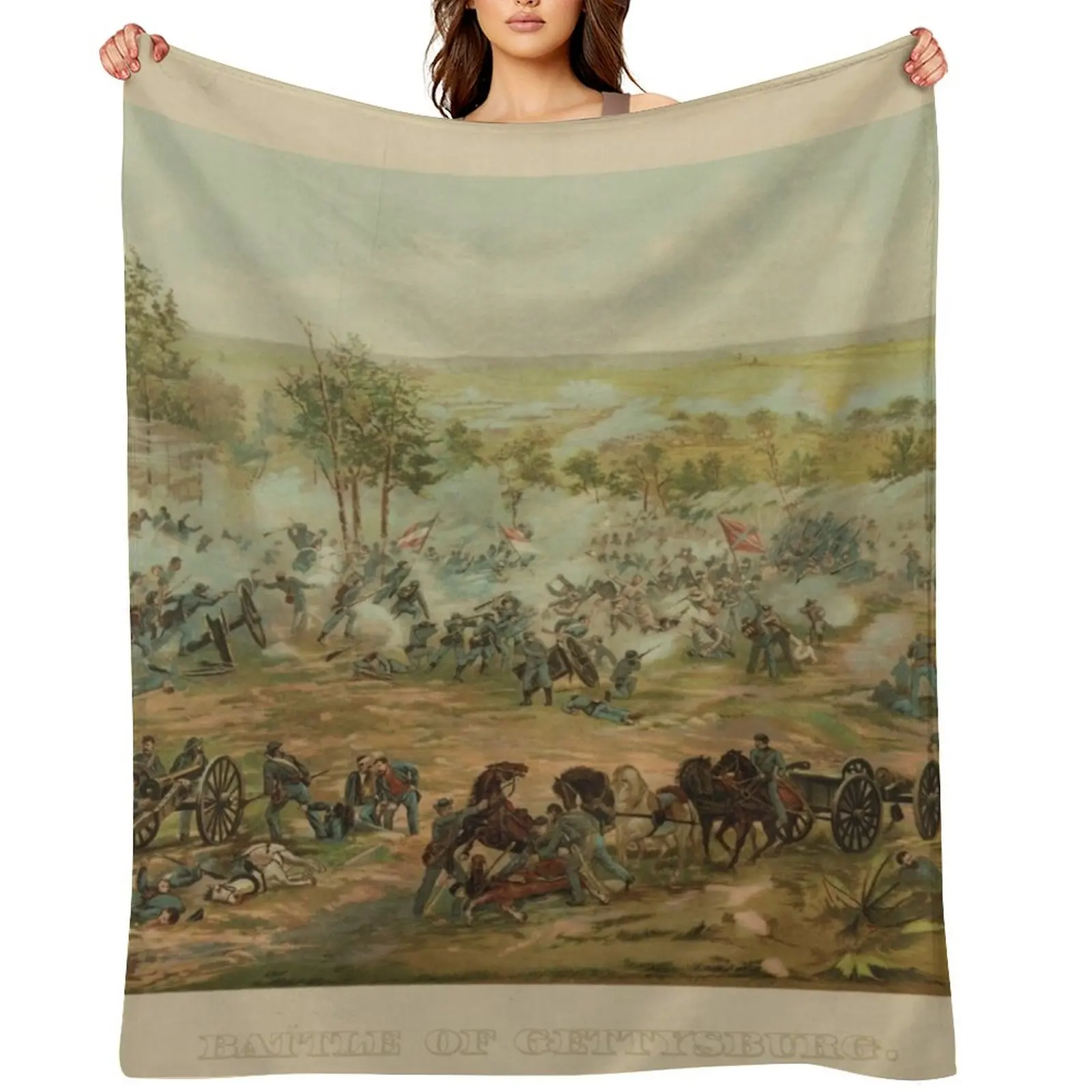 

Battle of Gettysburg by Paul Philippoteaux (1898) Throw Blanket Luxury heavy to sleep halloween Baby Blankets