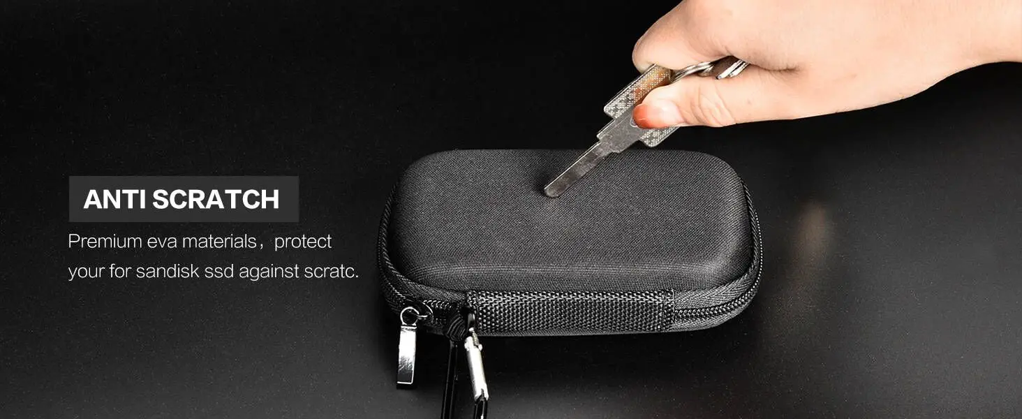 SSD-Hülle für SanDisk Extreme Portable SSD & Extreme PRO, Hartschalen-Schutztasche mit Karabiner, Passend für 1TB 2TB 4TB 8TB – Detail 5