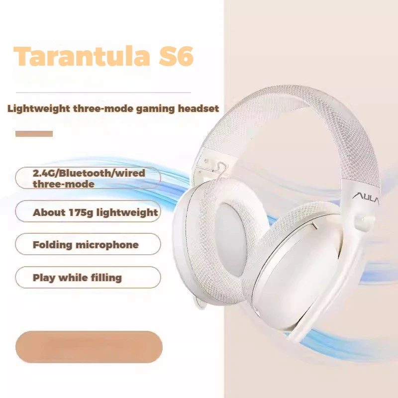 Tarantula S6 Headworn Wired Wireless Bluetooth The Third Mock Examination Headset E-Sports Game Lightweight Notebook Desktop