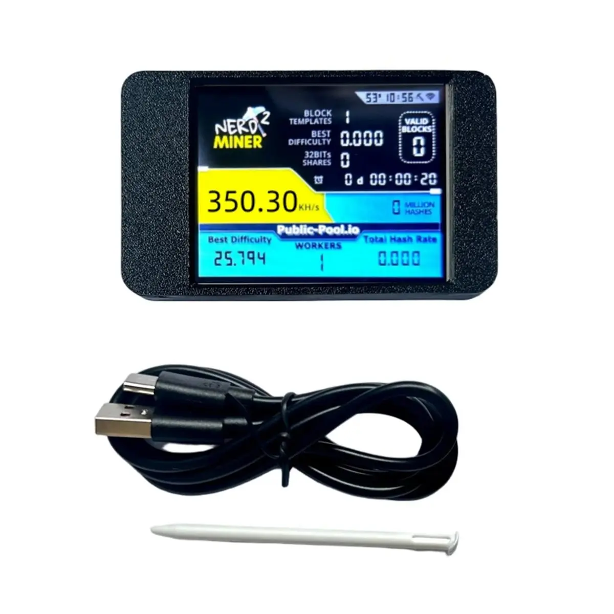 Promotion  NerdMinerV2 350KH/S BTC Solo Miner with 2.8 Inch Display Upgraded Crypto Lottery Miner Home Use BTC
