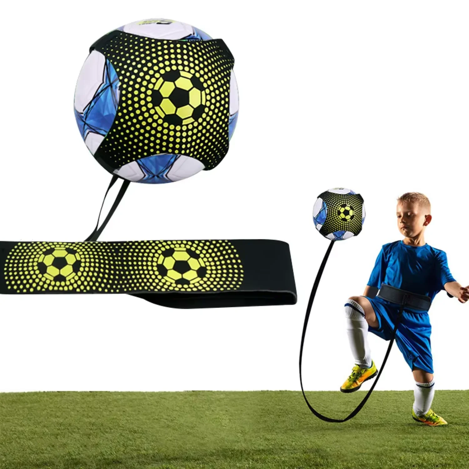 Football training belt Adjustable Football Kick Trainer Soccer Ball Solo Practice Training Equipment Soccer Trainer Elastic Belt