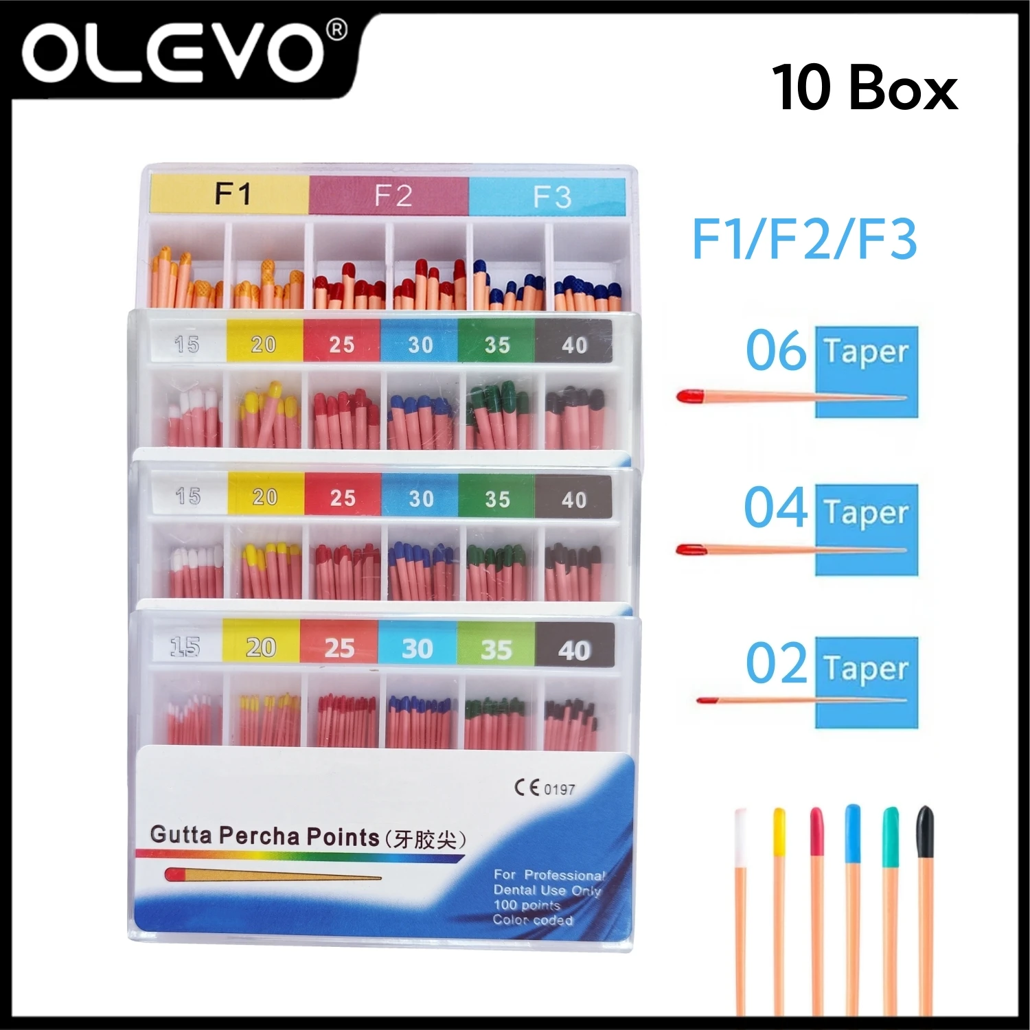 10-ボックス歯科ガッタパーチャポイント遠藤根管閉塞ヒントテーパー-002-004-006-f1-f2-f3-歯内療法材料歯科医