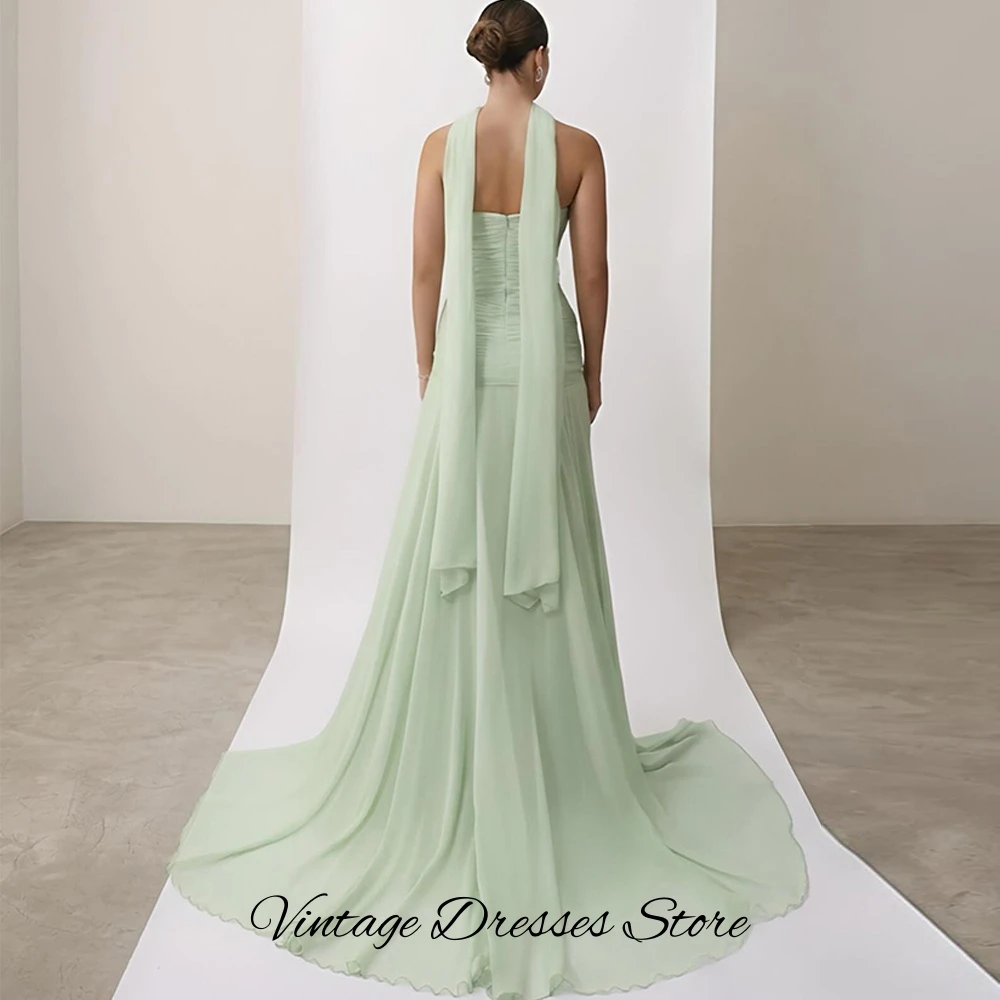Customized Sweetheart A-Line Vestido De Festa Classic Chiffon Pleats  Evening Dress Fashion Zipper Back Sleeveless Party Dresses