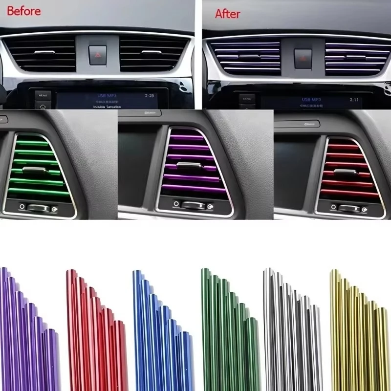 10/20pcs ​​PVC Car Vent Grille Cover - Flexible U-Shaped Anti-Dust Design for Stylish Interior Enhancement​​