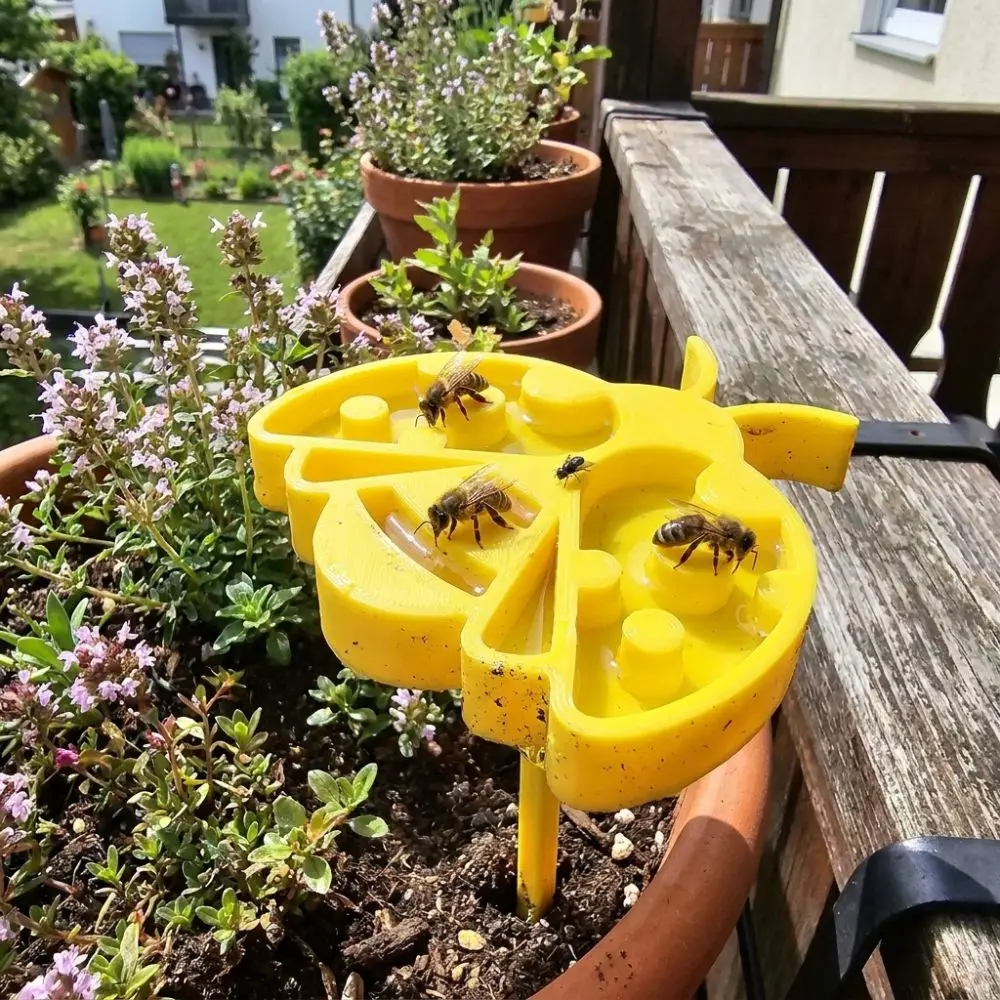 3D-printed Bee Water Station with Stick Plastic Bee Water Dispenser Anti-drowning Beekeeping Insect Water Cup Garden Yard Decor