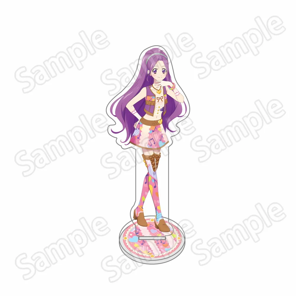 Anime Aikatsu! Hoshimiya Ichigo Kanzaki Mizuki 15cm Acrylic Stands, HD Double-Layer Keychains Desktop Ornaments, Collectible Gif