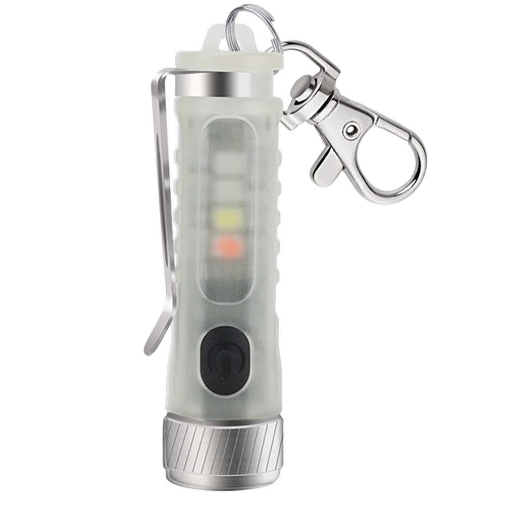 حلقة مفاتيح صغيرة LED مصباح يدوي قابل للتعديل 11 وضع إضاءة خارجي محمول مقاوم للماء سلسلة مفاتيح خفيفة