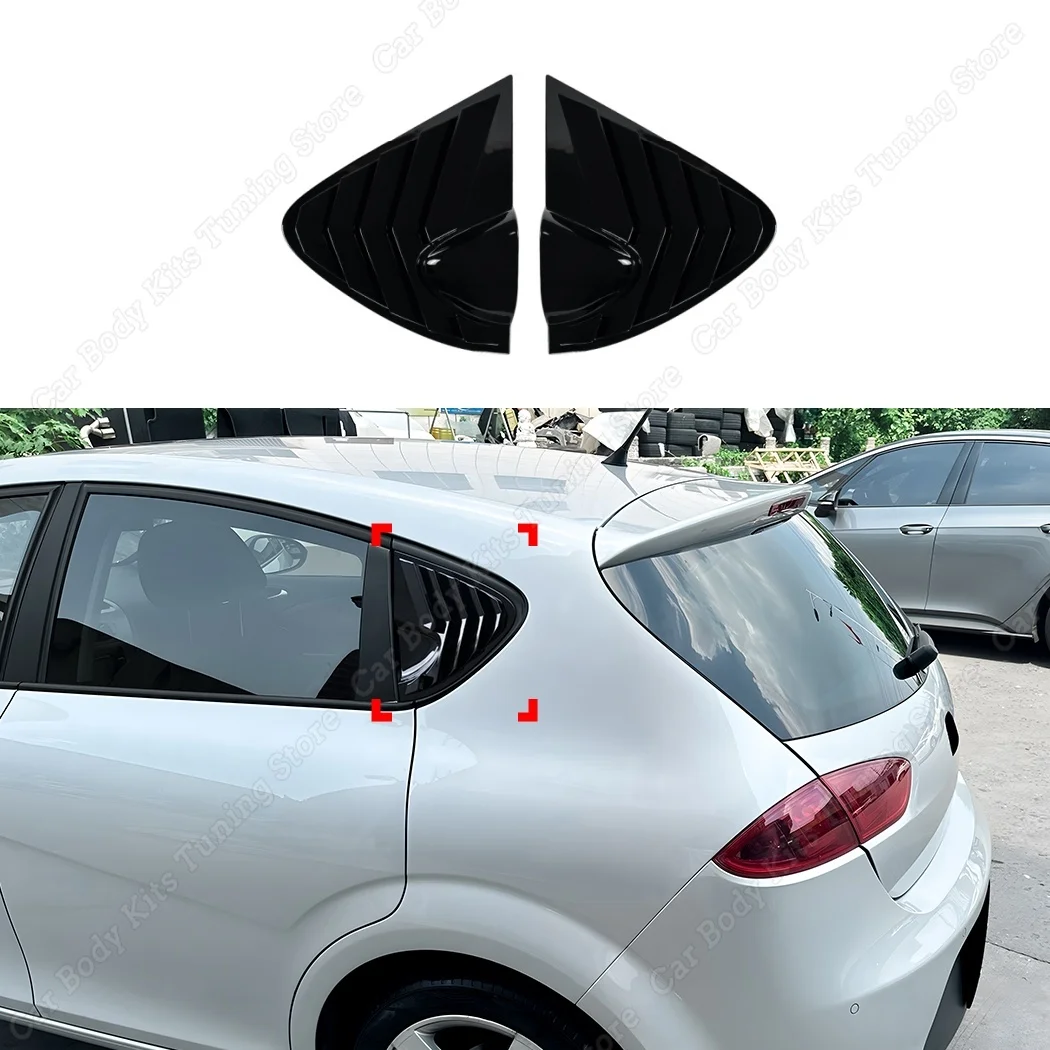 2 Stück Hintere Seitenfenster-Jalousieabdeckung für Seat Leon 1P MK2 2005 2006 2007 2008 2009 2010 2011 2012 Exterieur-Karosserie-Kit Tuning