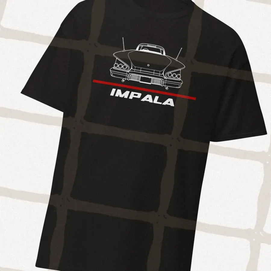 

Car Lovers T-shirt Chev car Impala Men's and Women's Short-Sleeved with Patterns for Summer