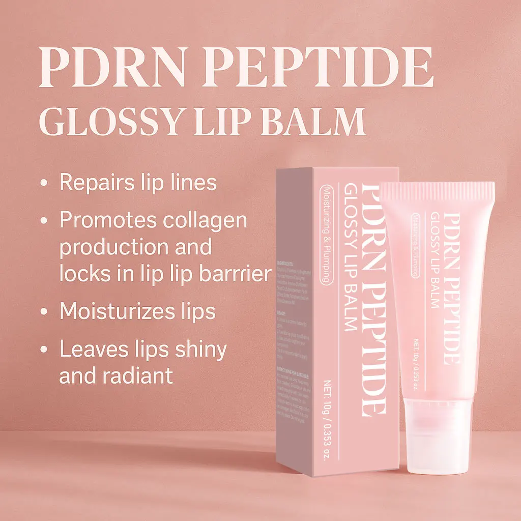 Бальзам-блеск для губ PDRN Peptide Jelly Gloss, увлажняющий блеск для губ с розовым пептидом, гиалуроновой кислотой и керамидами для объемных и сияющих губ, 10 г