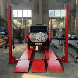 High Quality 3500kg Four Post Car Lift  Hydraulic Cylinder Drive Motorcycle Lift Platform 4 Post Tricycle Motorbike Lift