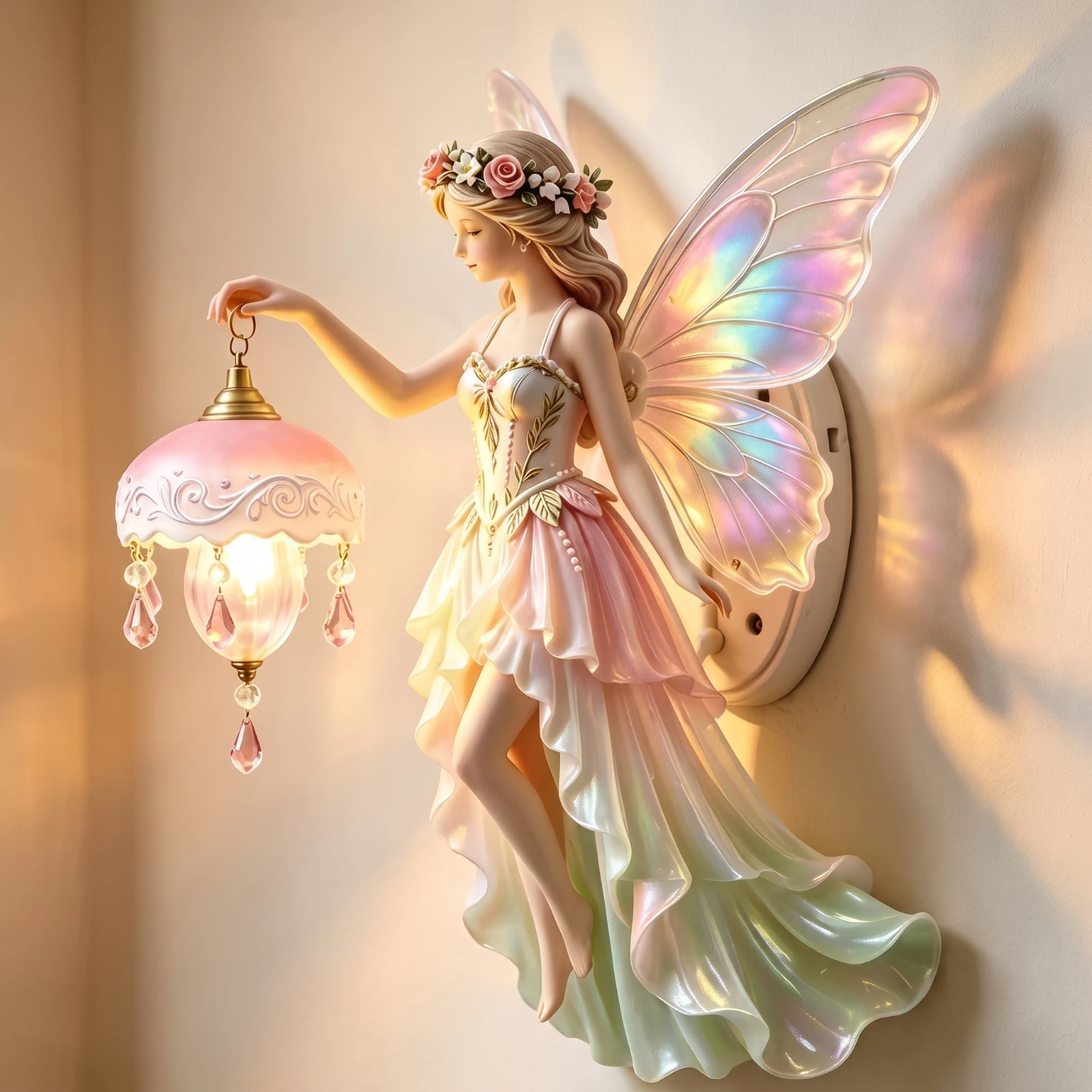 Fairy Wall Sconce Fantasy-Inspired Fairy Wall Lamp Whimsical Magical for Girls, Bedroom, Nursery