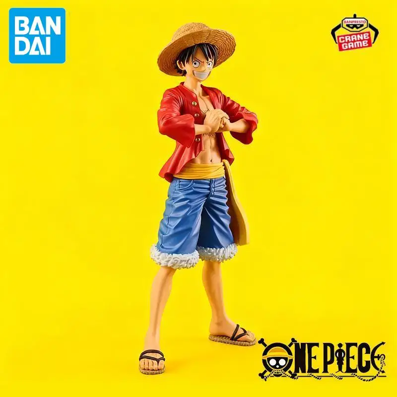 بانداي الأصلي بانبريستو قطعة واحدة لوفي عمل أرقام في المخزون أنيمي نموذج التماثيل البلاستيكية الكرتون دمى الاطفال اللعب هدايا المهرجان