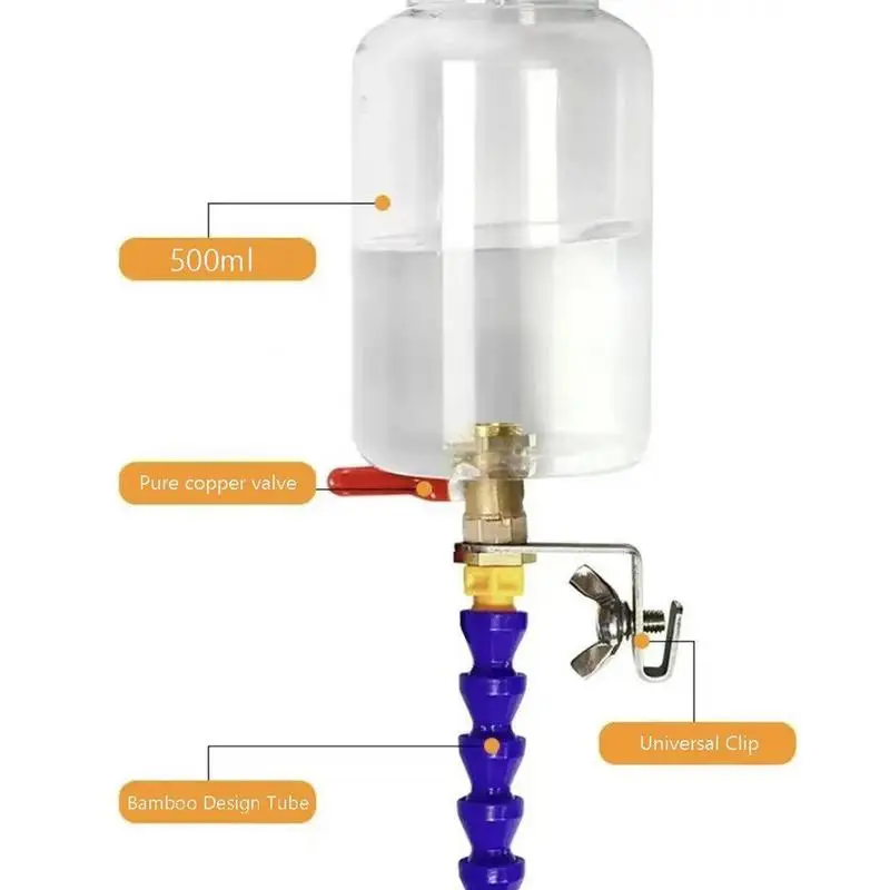 Dysza do przecinarki z rozpylaczem wody do usuwania pyłu, 500 ml, wysoka precyzja, system chłodzenia i czyszczenia mgiełką do frezowania.