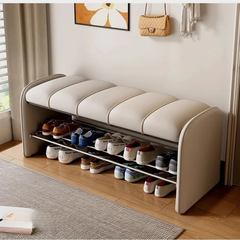 

‌Luxury Entryway Shoes Bench with Seat Modern Hallway Storage Stool Bedroom Bedside Stool Organizer Stylish Long Shoe Rack