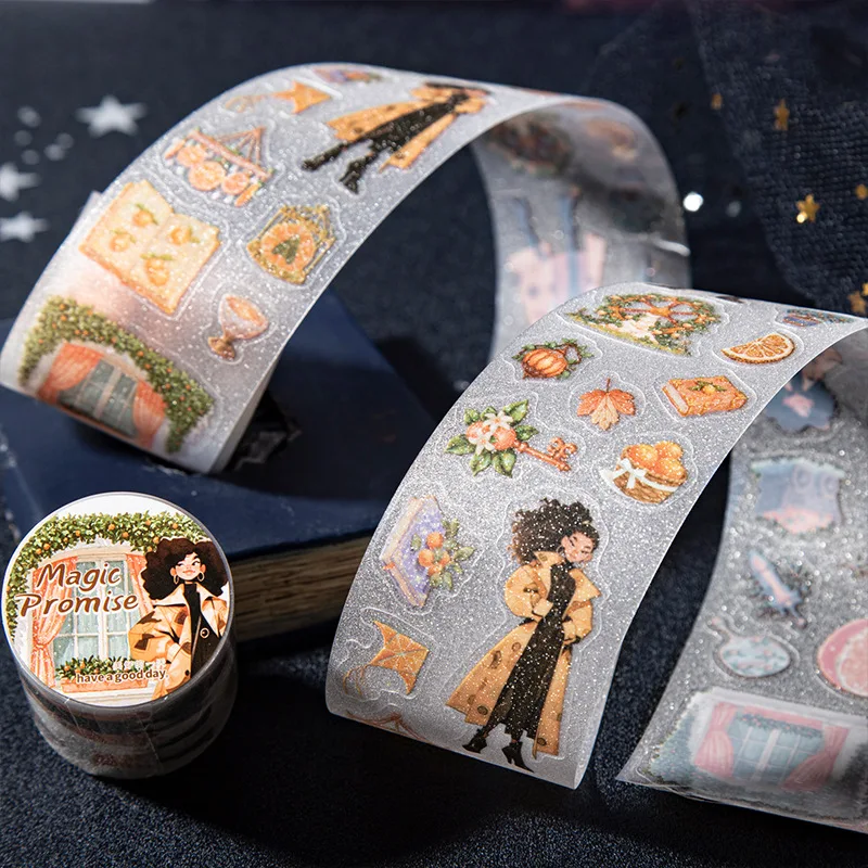 

1Roll/2Roll Adhesive Tape 6 Rolls of PET Material in Elegant European Vintage Style